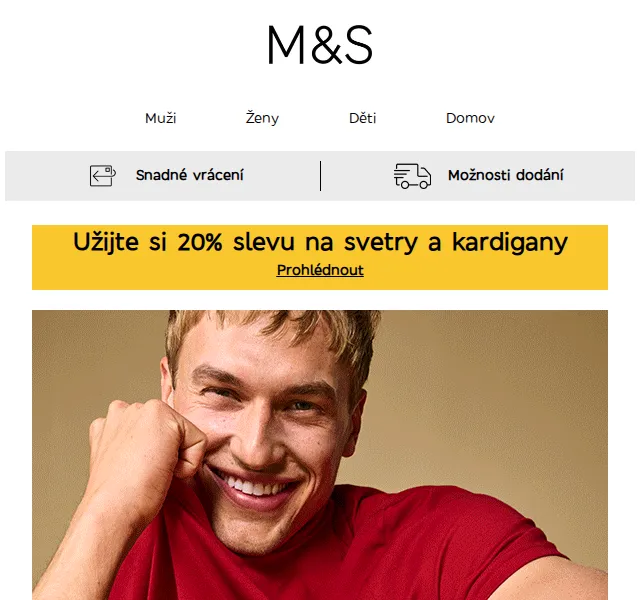 Marks and Spencer: 20% sleva na svetry a kardigany – červen 2026 | Nuslet.cz