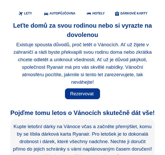 Ryanair: Vánoční letenky od 659 Kč – červen 2026 | Nuslet.cz