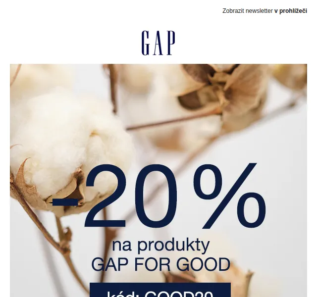GAPstore.cz: Kolekce Gap for Good –20 % – červen 2026 | Nuslet.cz