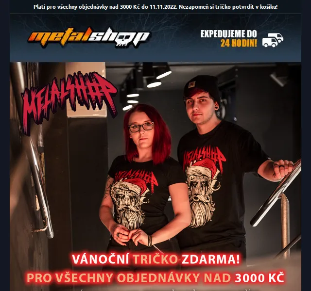 METALSHOP: Vánoční tričko zdarma – červen 2026 | Nuslet.cz