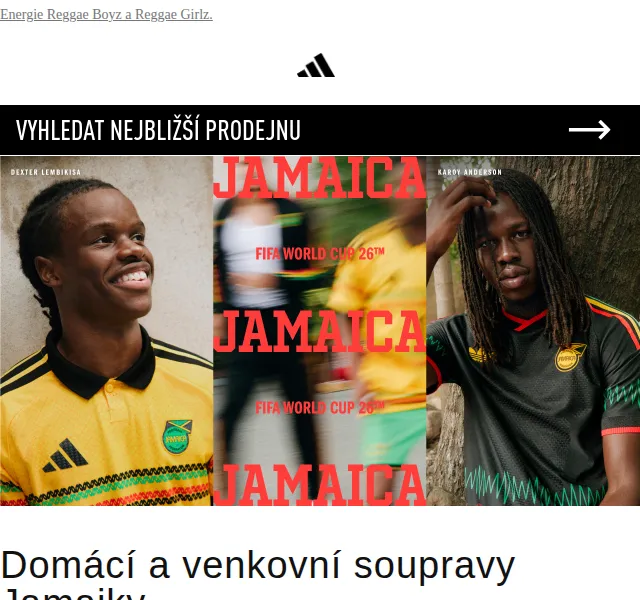 Adidas: Jamajka World Cup 2026 soupravy – duben 2026 | Nuslet.cz