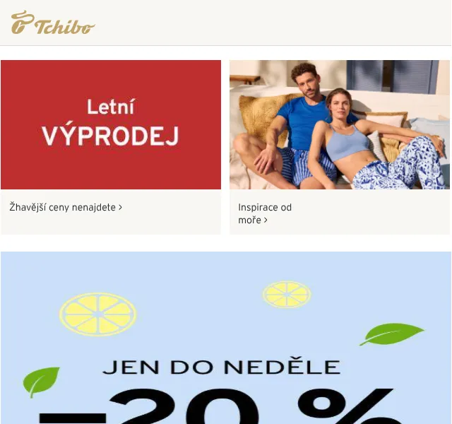 Tchibo: Letní sleeva 20 % na módu – červenec 2026 | Nuslet.cz