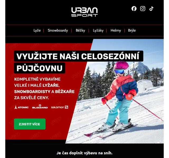 Urban-sport: Lyže, boty, helmy a brýle na zimu – prosinec 2026 | Nuslet.cz