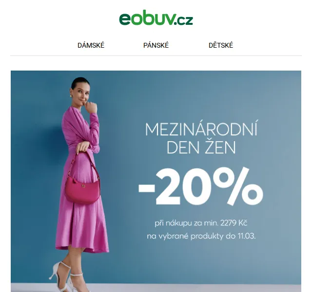 eobuv.cz: sleva 20 % na dámskou obuv a doplňky – červenec 2026 | Nuslet.cz