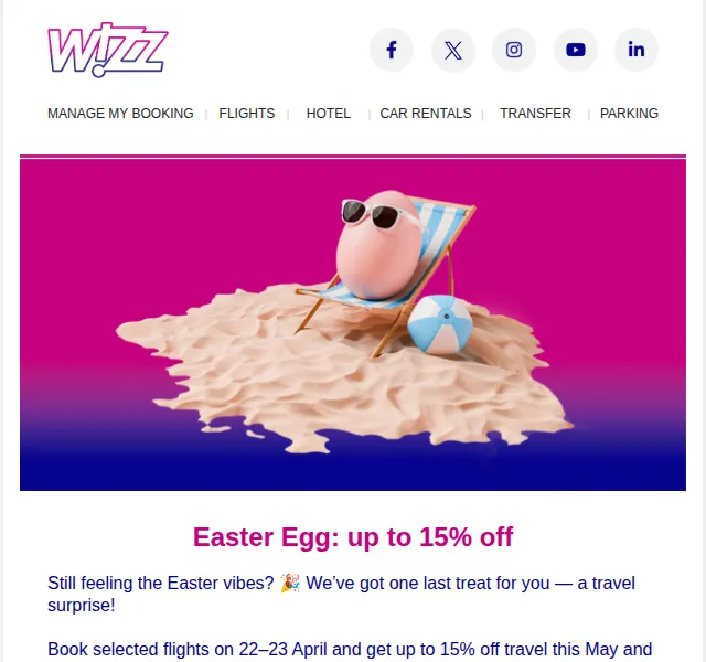 Wizz Air: sleva až 15 % na letenky – červen 2026 | Nuslet.cz