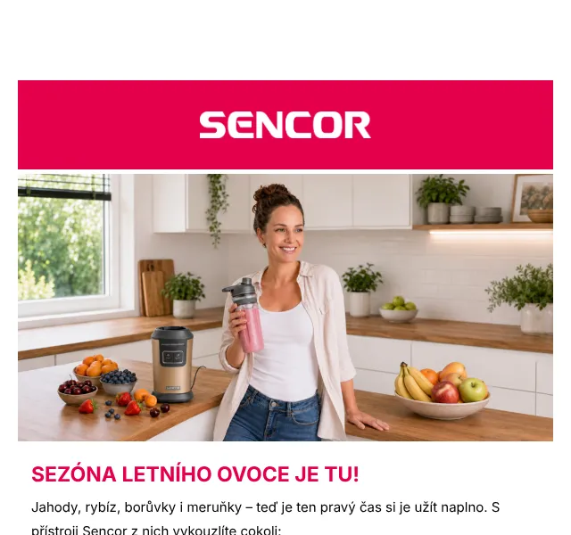Sencor: Kuchyňské spotřebiče na léto – červenec 2026