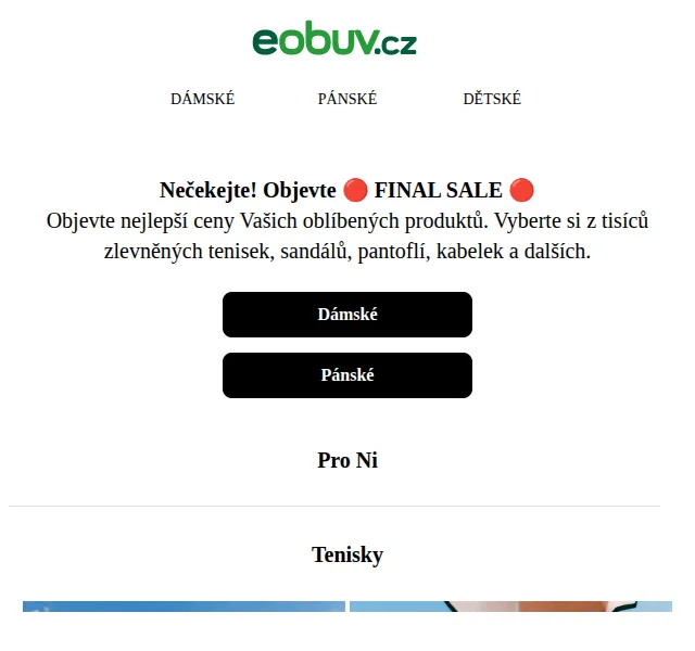 eobuv.cz: Final Sale se slevami až 51 % – červen 2026 | Nuslet.cz