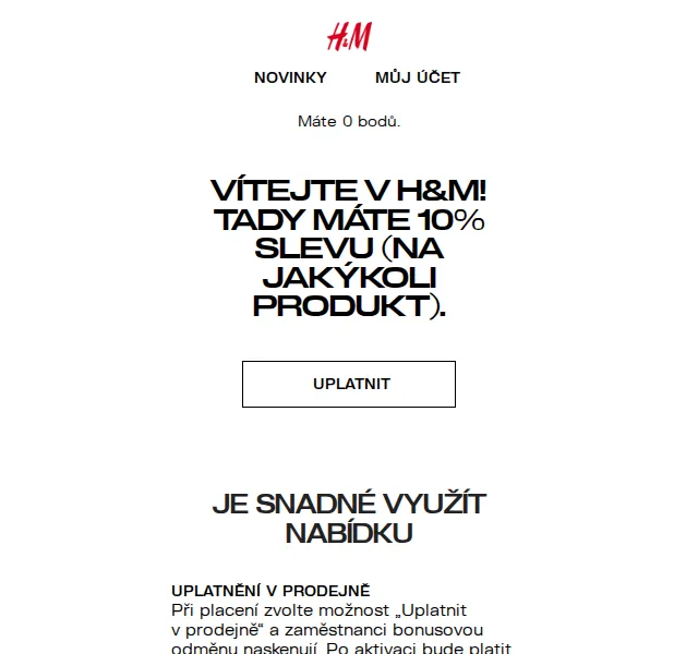 H&M Fashion: 10% sleva na vše – březen 2026 | Nuslet.cz