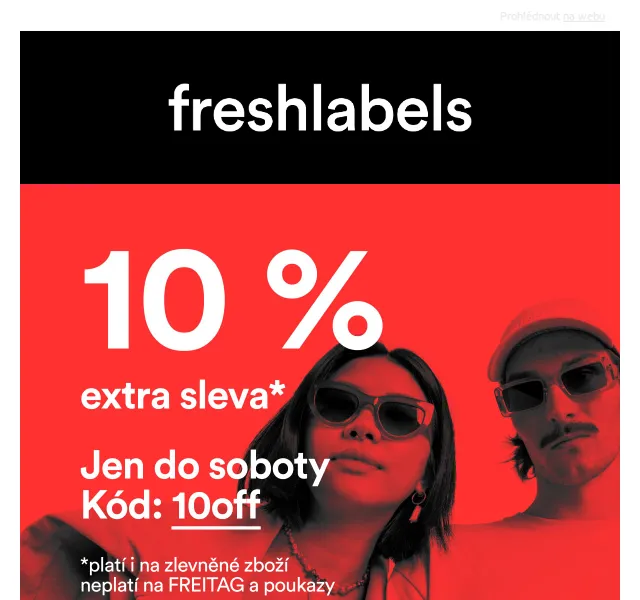Freshlabels: extra sleva 10 % na vše včetně slev – červenec 2026 | Nuslet.cz