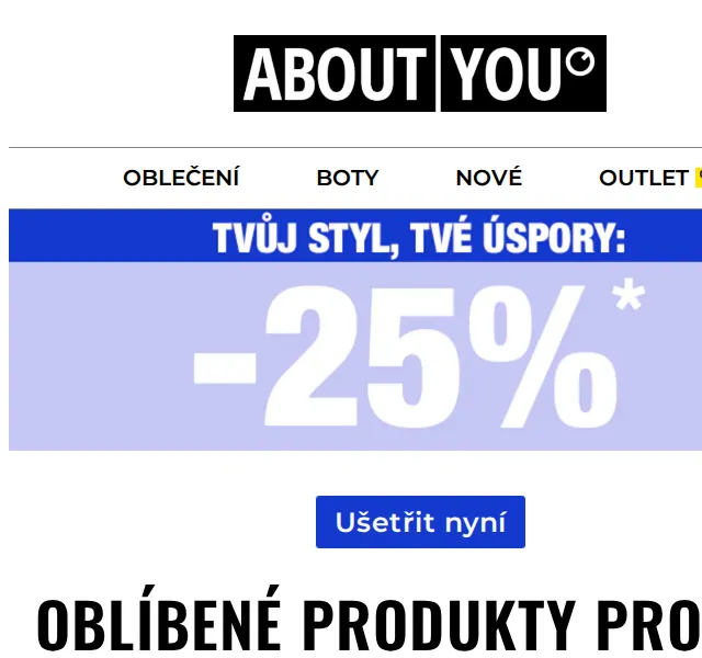 ABOUT YOU: -25 % na módní značky – červen 2026 | Nuslet.cz