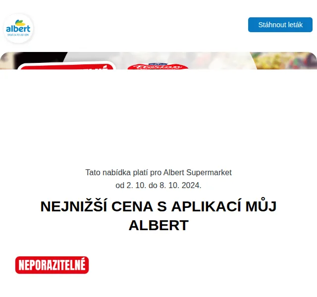 Albert: Kinder Surprise za 21,90 Kč a máslo za 39,90 Kč – říjen 2024 | Nuslet.cz