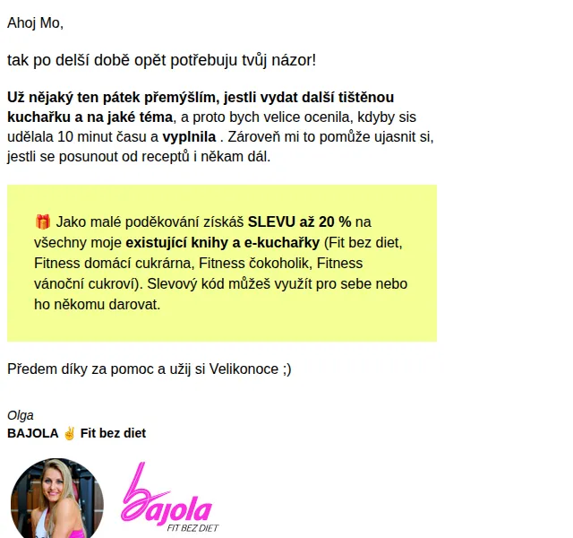 BAJOLA ✌ Fit bez diet: Sleva 20 % na kuchařky – červenec 2026 | Nuslet.cz