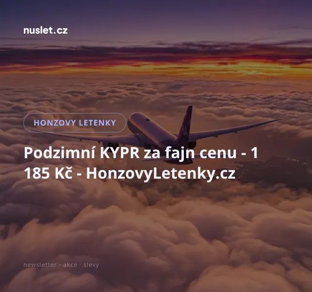 Honzovy letenky: Kypr za 1 185 Kč – červenec 2026 | Nuslet.cz