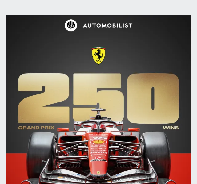 Automobilist: Ferrari plakát 250 vítězství – srpen 2026