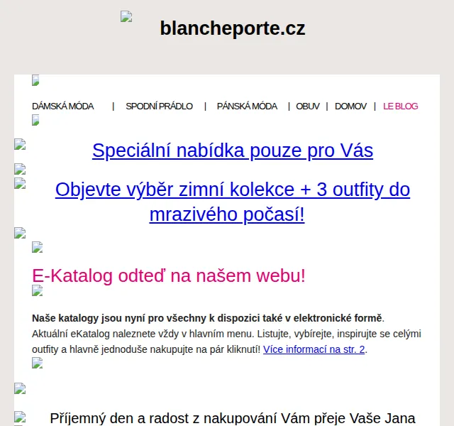 Blancheporte: Nový e-katalog zimní kolekce + 3 outfity – červen 2026 | Nuslet.cz