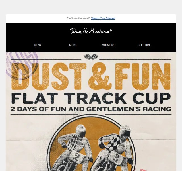 Deus Ex Machina Europe: Dust & Fun Flat Track Cup – červen 2026 | Nuslet.cz