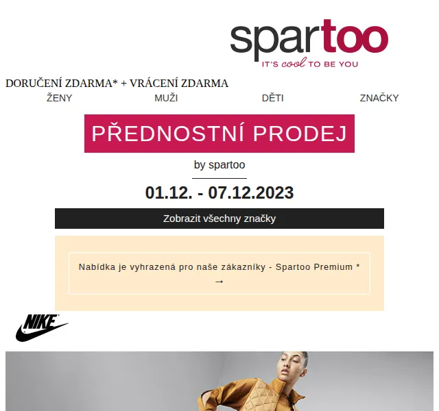 Spartoo: Až -50 % na Nike, Napapijri a Met – prosinec 2023 | Nuslet.cz