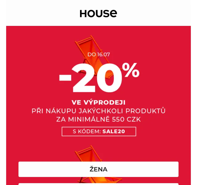 HOUSE: Extra -20 % na výprodej – červen 2026 | Nuslet.cz