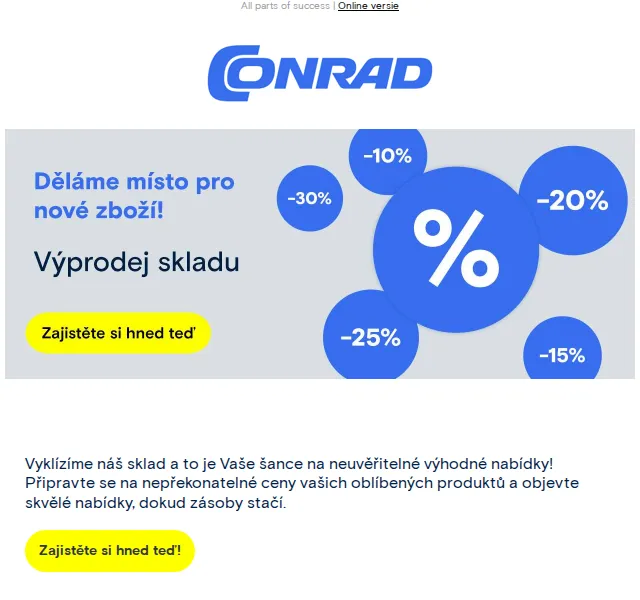 Conrad Electronic: Výprodej skladu – červen 2026 | Nuslet.cz