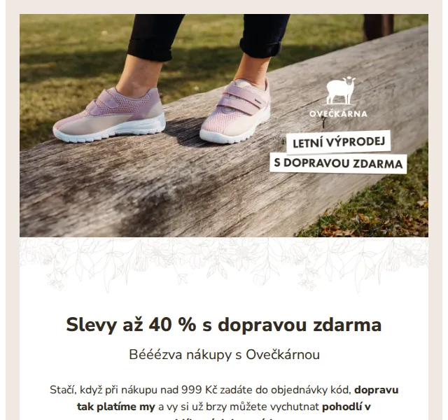 Ovečkárna: Slevy až 40 % s dopravou zdarma – červenec 2026 | Nuslet.cz