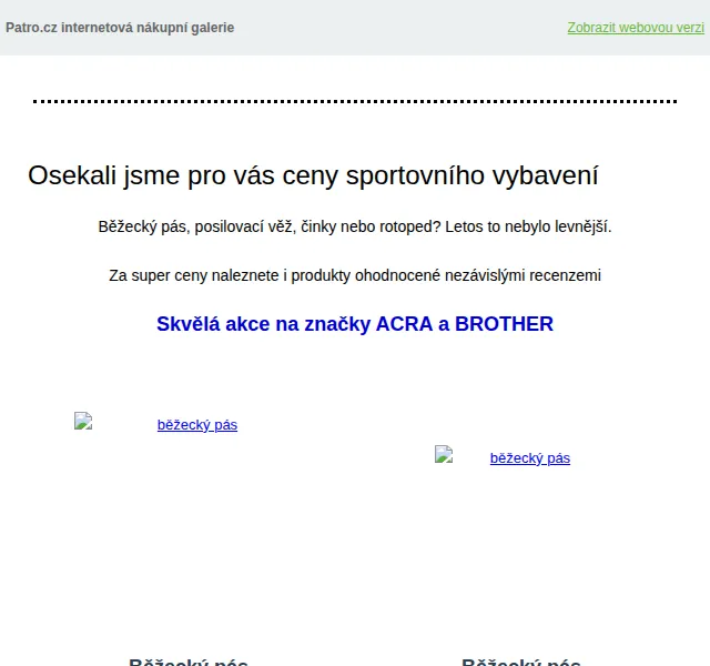 Patro: Vytvořte si domácí posilovnu – akce ACRA a BROTHER – červen 2026 | Nuslet.cz