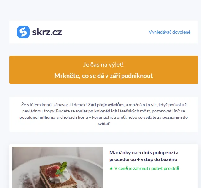 Skrz: zářijové výlety a wellness pobyty – září 2023 | Nuslet.cz