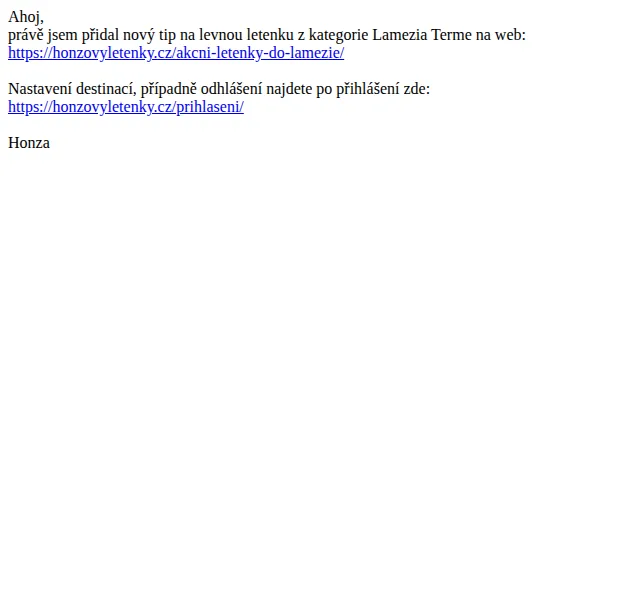 Honzovy letenky: Akční letenky do Lamezie za 970 Kč – červen 2026 | Nuslet.cz