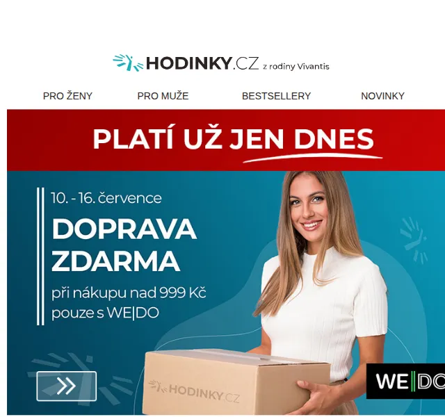 Hodinky.cz: Doprava ZDARMA nad 999 Kč a 50% sleva na Oui & Me – červen 2026 | Nuslet.cz