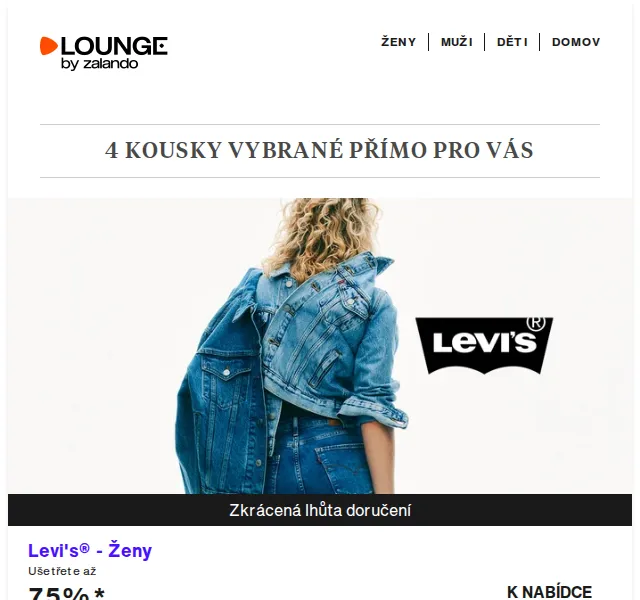 Lounge by Zalando: sleva až 75 % na Levi's a značky – červen 2026 | Nuslet.cz