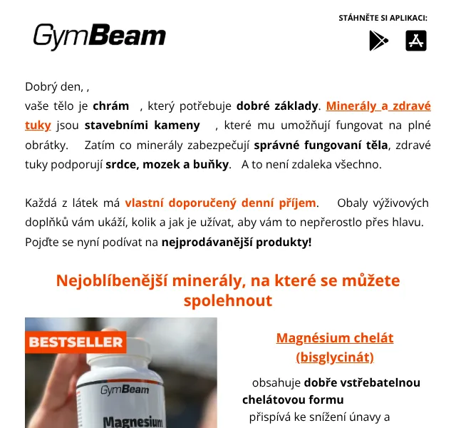 GymBeam: Minerály a tuky pro sportovce – červen 2026