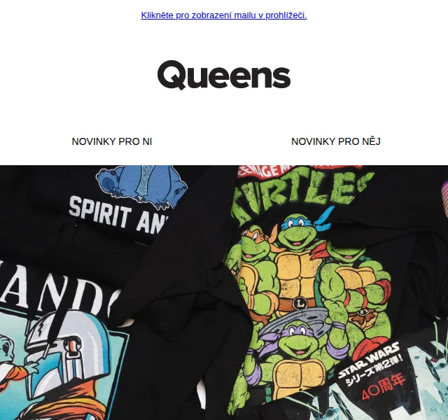 Queens: Popkulturní merch – nová sekce triček a mikin – červen 2026 | Nuslet.cz
