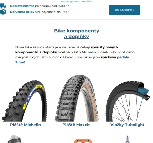 SNOWBOARD ZEZULA: Bike komponenty Michelin, Maxxis a Element skateboardy – červen 2026 | Nuslet.cz