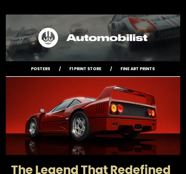 Automobilist: plakát Ferrari F40 – červen 2026 | Nuslet.cz