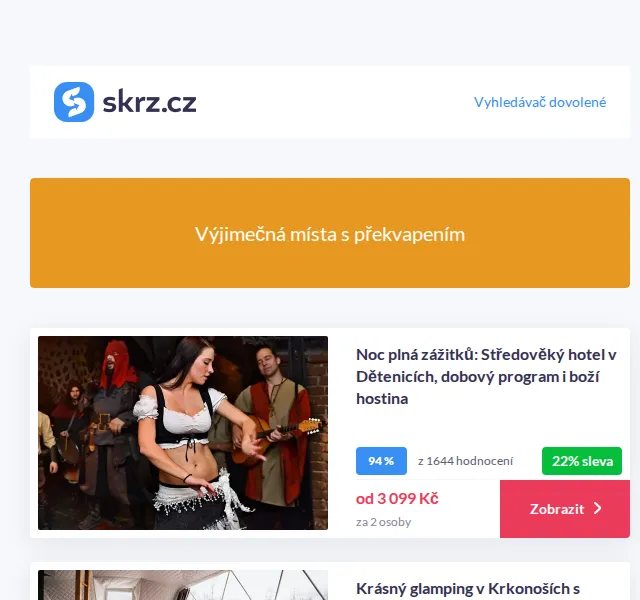 Vánoce na Skrz: zážitkové ubytování sleva až 48 % – červen 2026 | Nuslet.cz