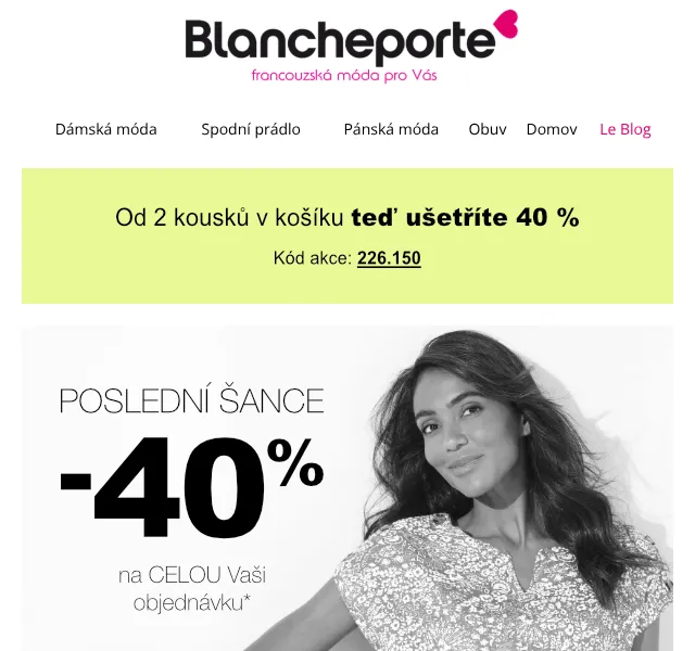 Blancheporte: dámská móda -40 % – srpen 2026 | Nuslet.cz