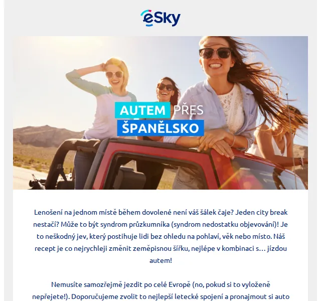 eSky.cz: Ušetřete na pronájmu auta až 30 % – červenec 2026 | Nuslet.cz
