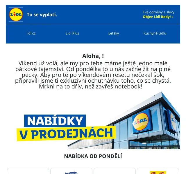 Lidl Plus: slevy až 50 % na potraviny, módu a gadgety – srpen 2026