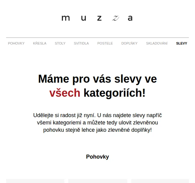 MUZZA: slevy na nábytek a doplňky – červen 2026 | Nuslet.cz