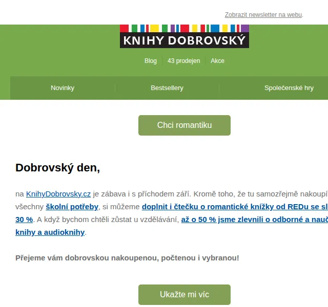 KnihyDobrovsky.cz: Sleva 30 % na romantické knihy RED – září 2026 | Nuslet.cz