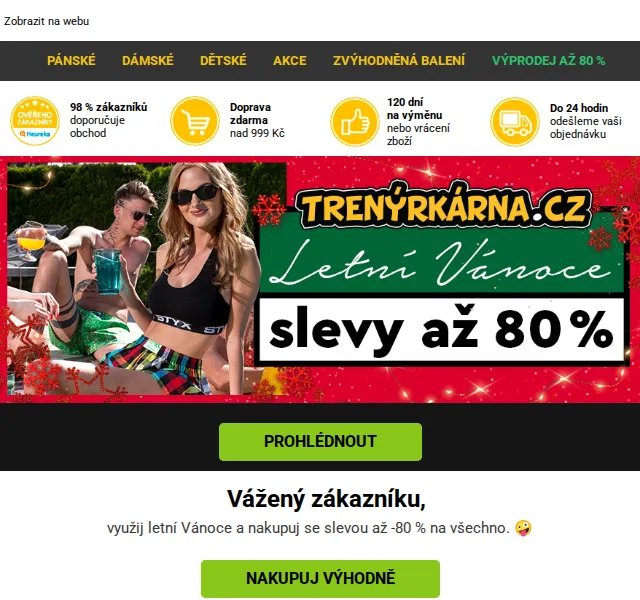 Trenýrkárna.cz: Letní Vánoce se slevami až -80 % – červen 2026 | Nuslet.cz