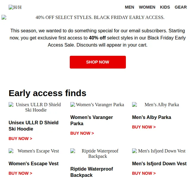 Helly Hansen: Early Access Black Friday – sleva 40 % na vybrané kousky – červen 2026 | Nuslet.cz