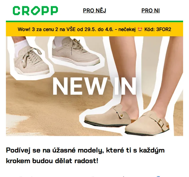 Cropp: Letní boty a žabky od 29.5. – červen 2025 | Nuslet.cz