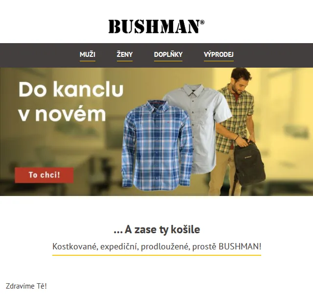 BUSHMAN: nové košile a slevy až 55 % – červen 2026 | Nuslet.cz
