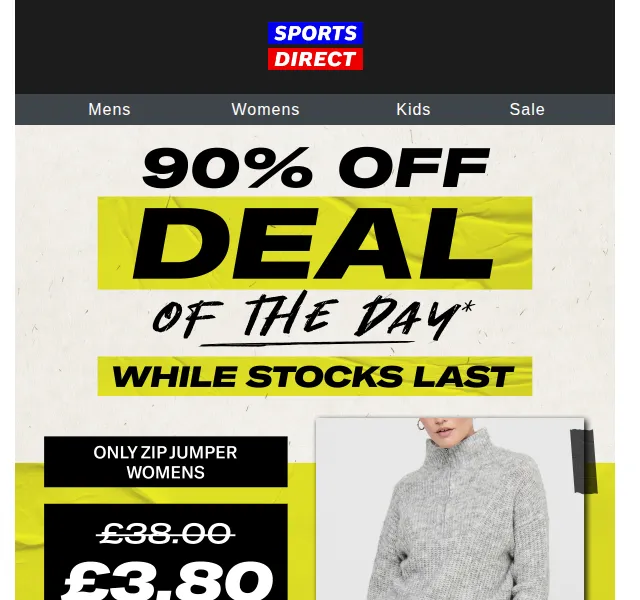 Sportsdirect.com: 90% sleva na svetr za £3.80 – červen 2026 | Nuslet.cz