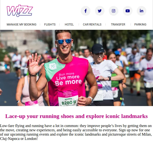 Wizz Air: Běžecké závody 2025 – Milán, Kluž, Londýn | Nuslet.cz