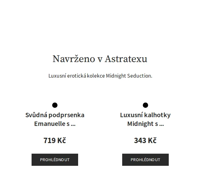 Astratex.cz: Erotická kolekce Midnight Seduction s 20% slevou – červen 2026 | Nuslet.cz