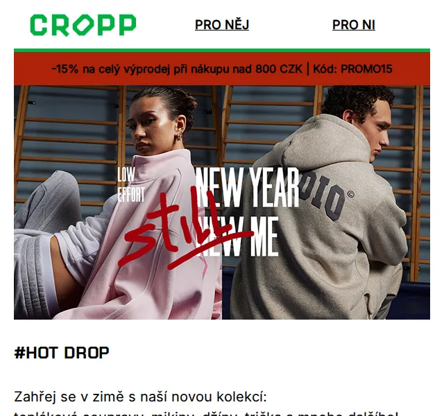 Cropp: -15% na výprodej + nová kolekce – duben 2026