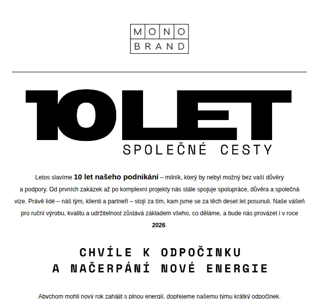 Monobrand: 10 let a novinky 2026 – červen 2026 | Nuslet.cz