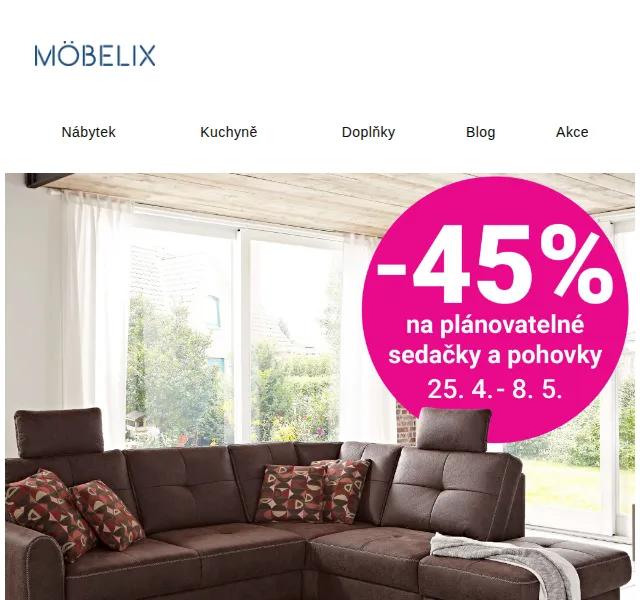 Möbelix: nábytek sleva až 75 % – červenec 2026 | Nuslet.cz