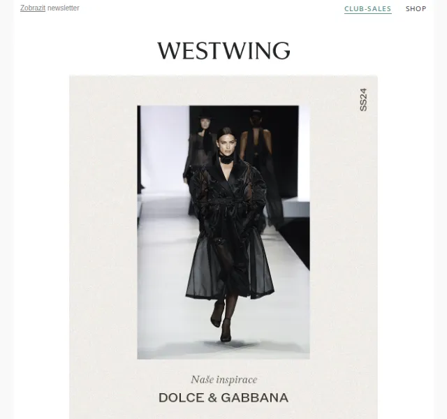 Westwing: Black & White Chic s Dolce & Gabbana – červenec 2026 | Nuslet.cz